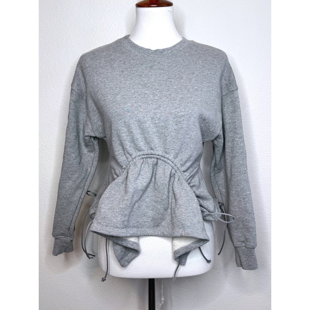 SEA NEW YORK Elegi Sweatshirt XXS Gray Cotton French Terry Adjustable Drawstring